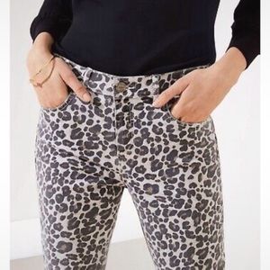 Modern skinny LOFT Leopard print pants.